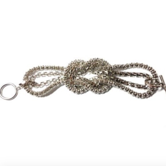 Silver Infinity Knot Bracelet 7" Pewter tone - Picture 3 of 6